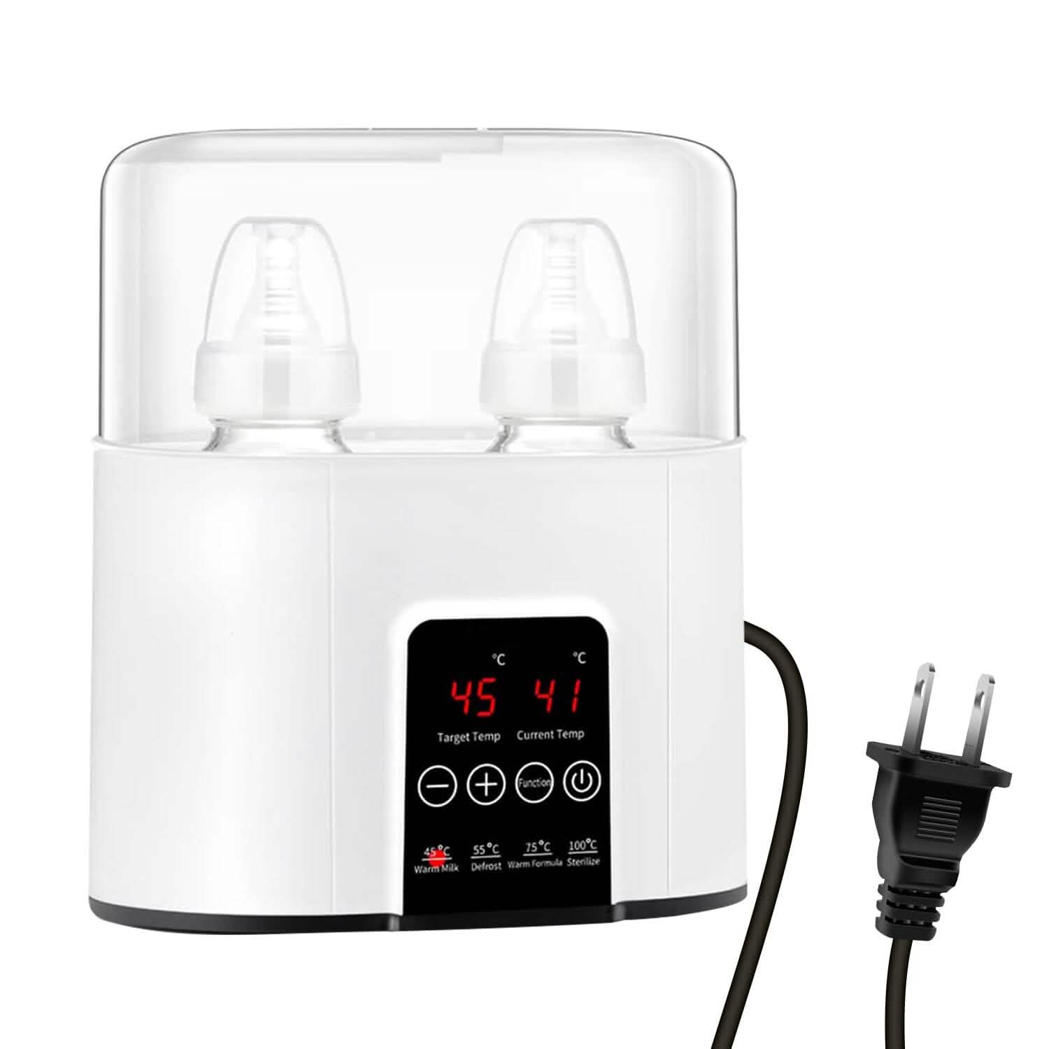Electric Baby Milk Bottle Warmer Fit with 4 Heating Modes Adjustable Temperature Display Screen