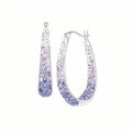 Elegant Dual Tone Gradient Glitter Hoop Earrings
