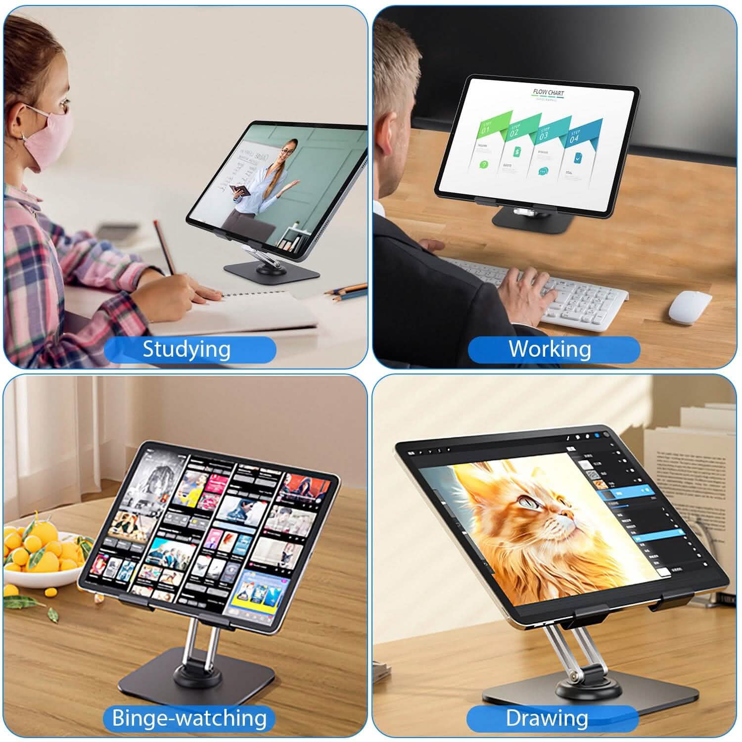Foldable Adjustable iPad Tablet Stand