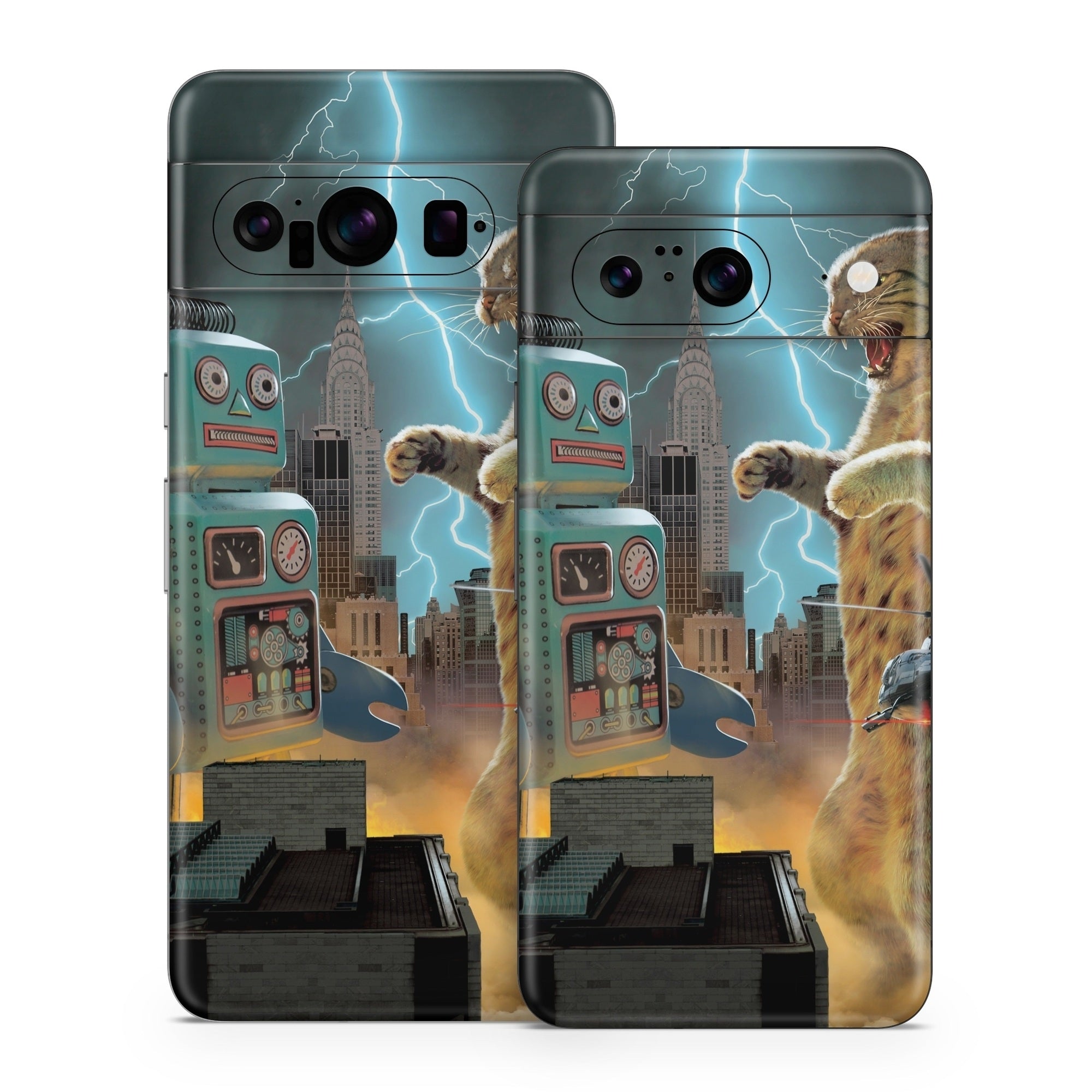 Catzilla Vs Robot - Google Pixel 8 Skin
