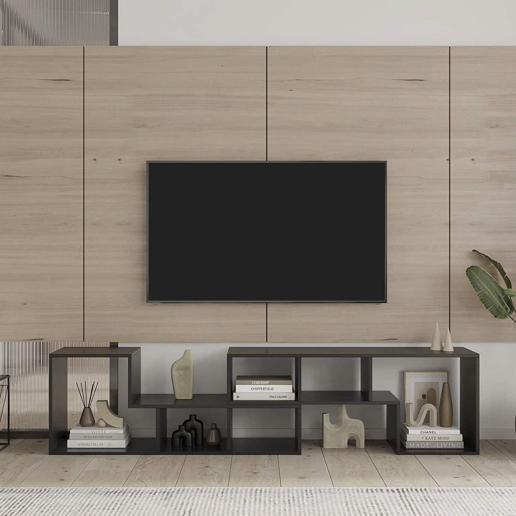 L Shape TV Console Stand Bookcase Storage Rack