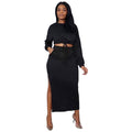 Ladies Crop Top and Split Long Skirt