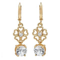 Ladies Simulated Diamond Flower Drop Earrings
