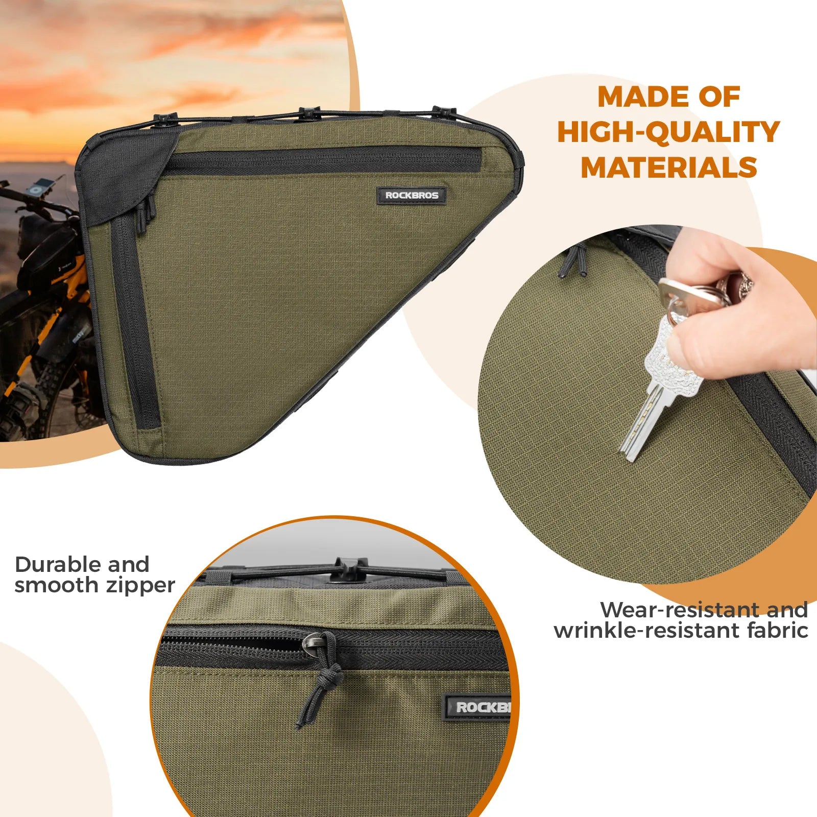 Large Capacity Bike Triangle Bag-1.5L
