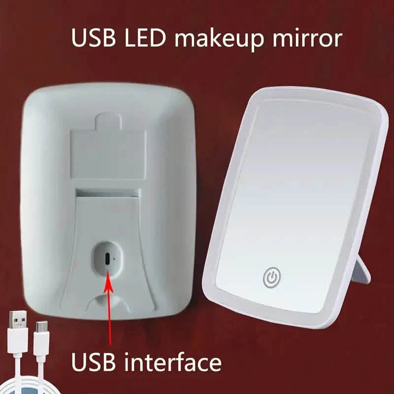 LED Makeup Mirror with Touch Sensor - 3 Color Lighting Modes