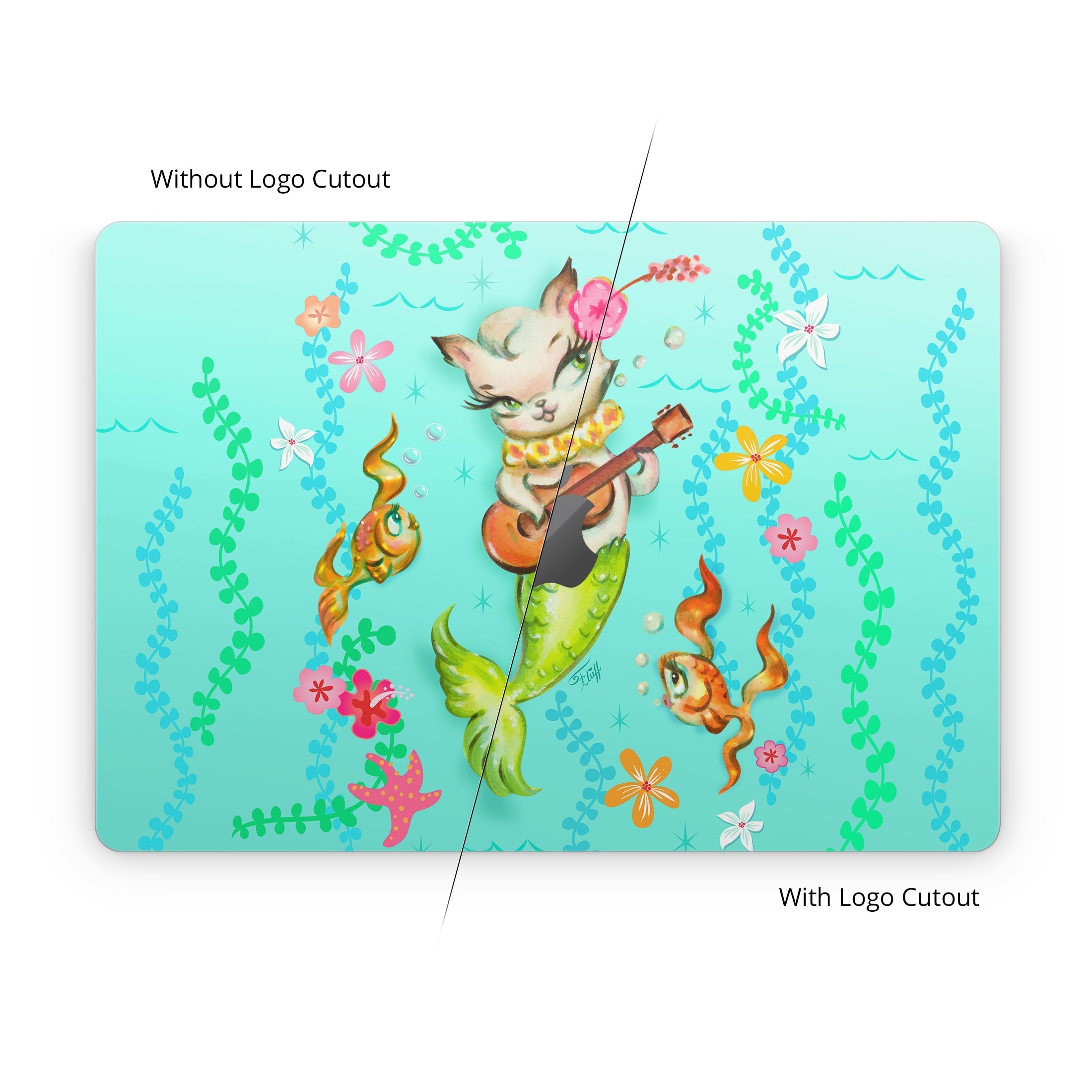 Merkitten with Ukelele - Apple MacBook Skin