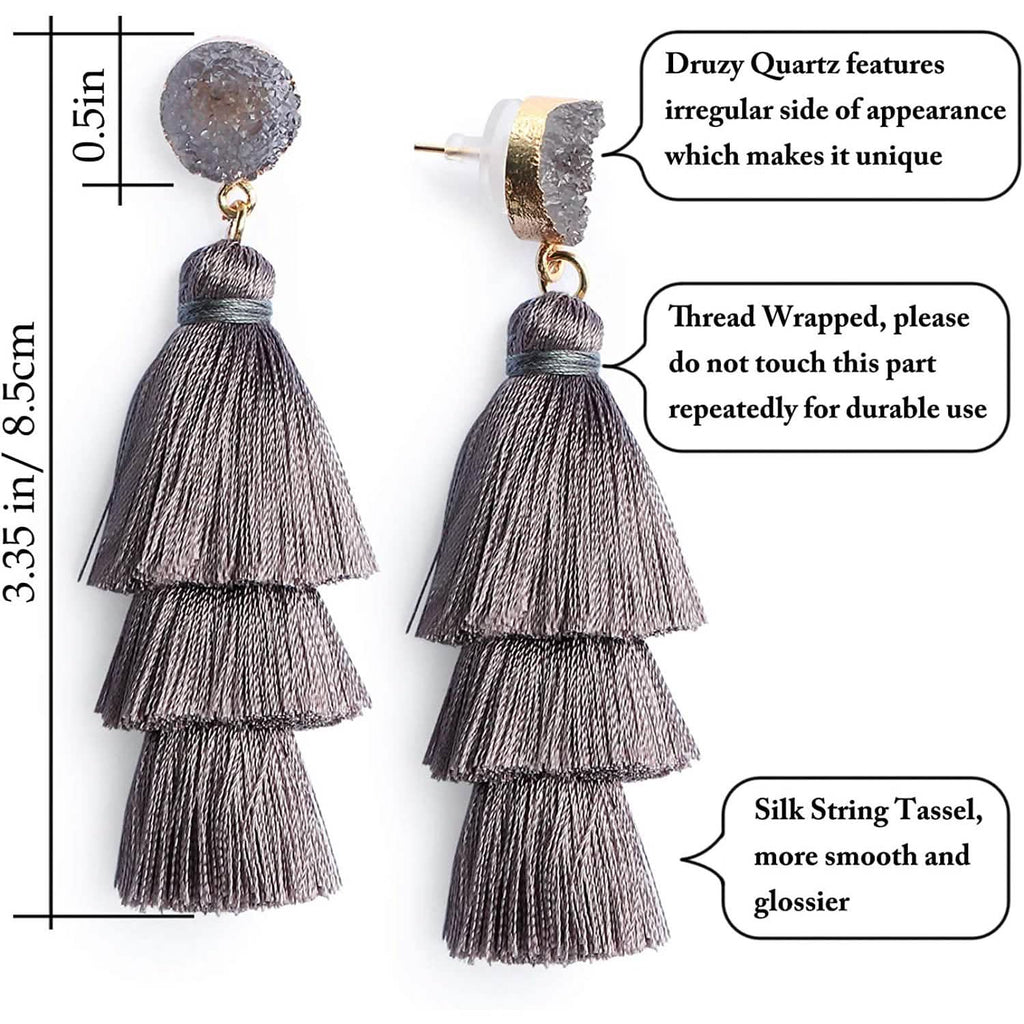 Me&Hz Colorful Layered Tassel Earrings