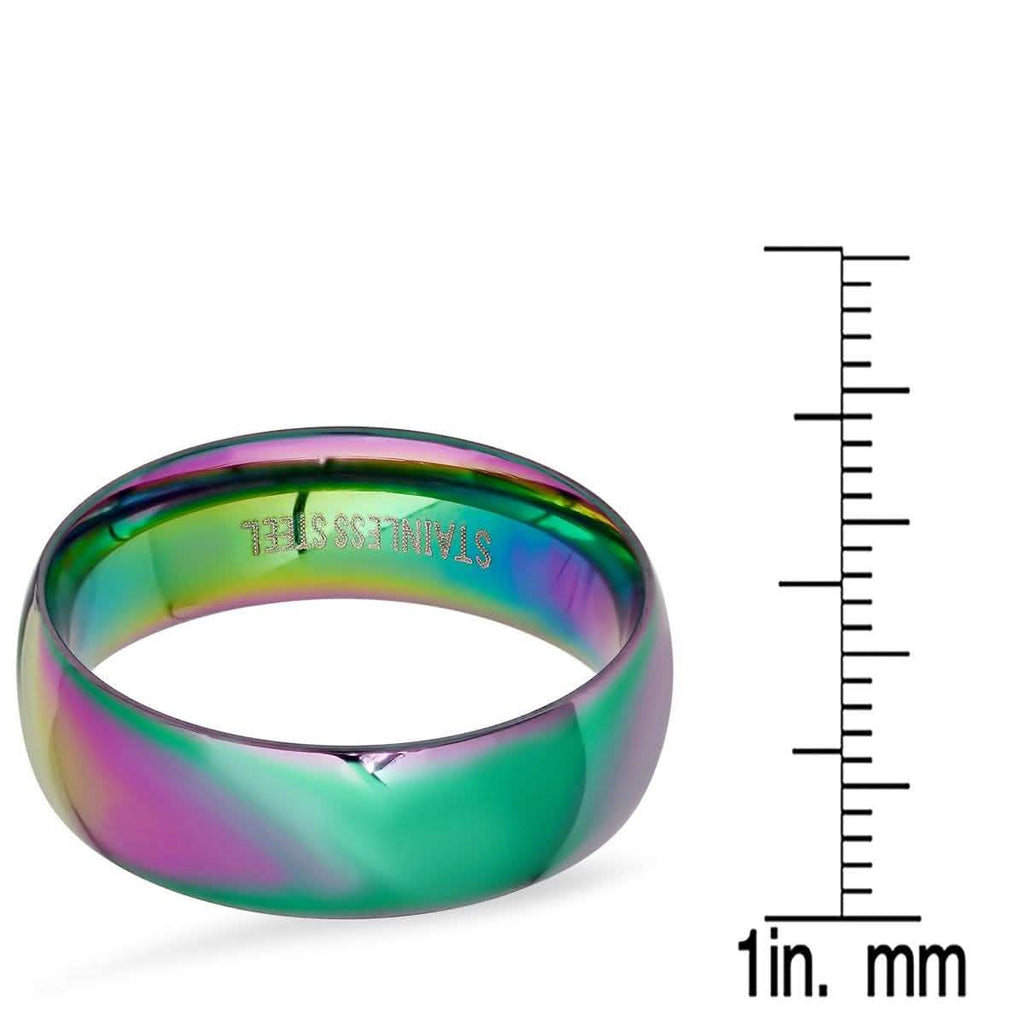 Men's Multi Colored IP Stainless Steel Ring Band