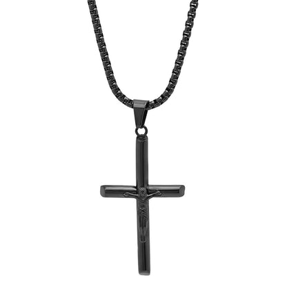 Men's Stainless Steel Crucifix Tube Pendant