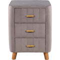 Modern Bedside Velvet Upholstered 3-Drawer Nightstand with Metal Handles