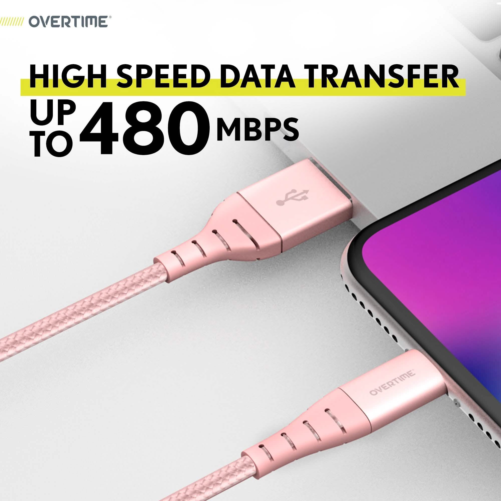Overtime Apple MFi Certified 10ft Extra Long Nylon Braided Lightning Cable