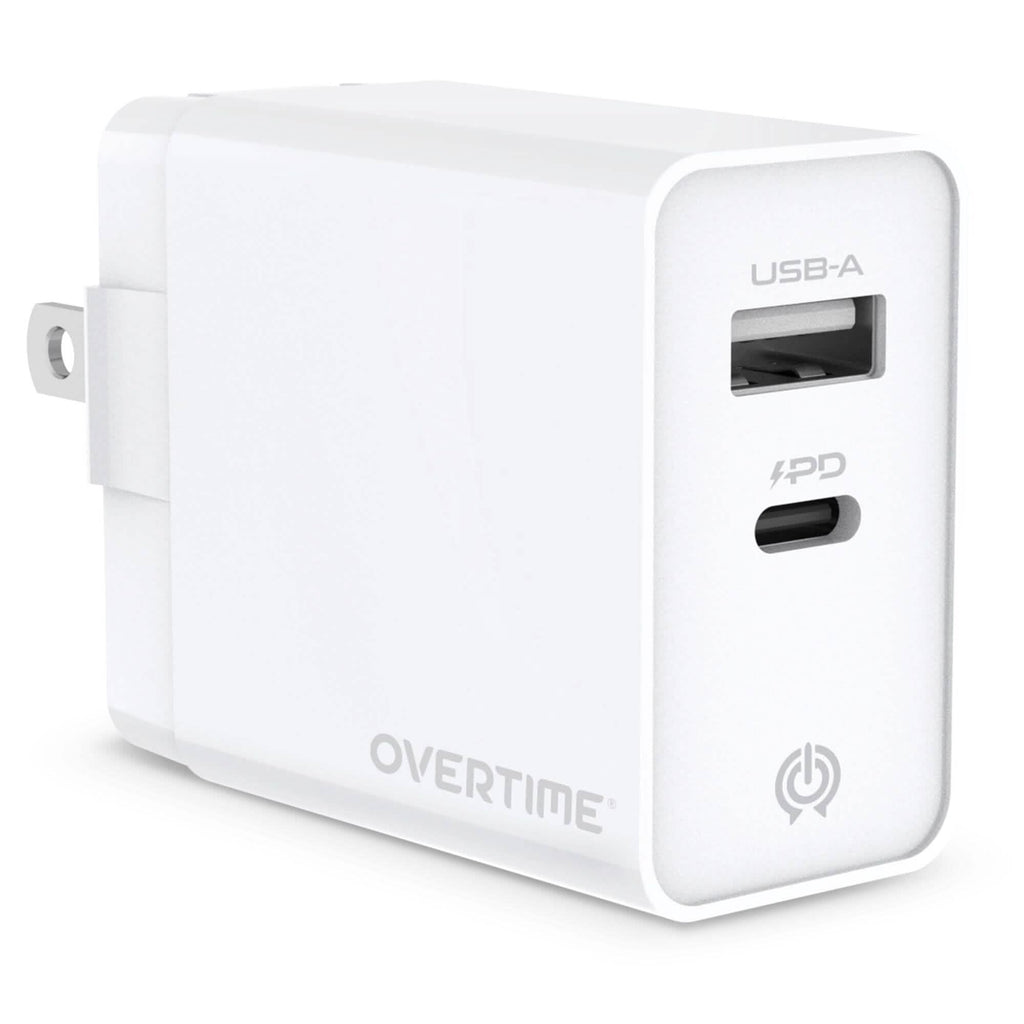 Overtime Dual Port USB A and USB C 38W Fast Charging Power Adapter