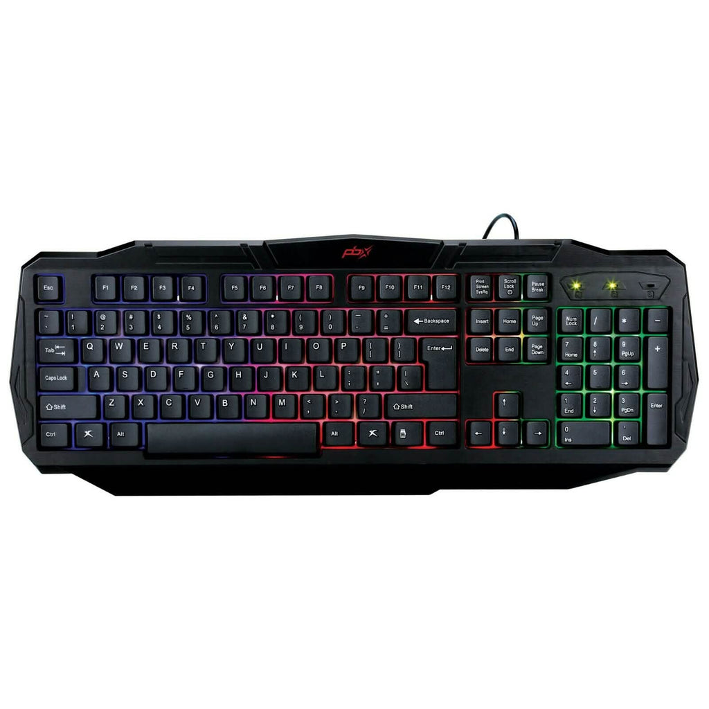 PBX Backlit Pro Gaming Keyboard - Full-Sized & Ergonomic with LED RGB Backlight