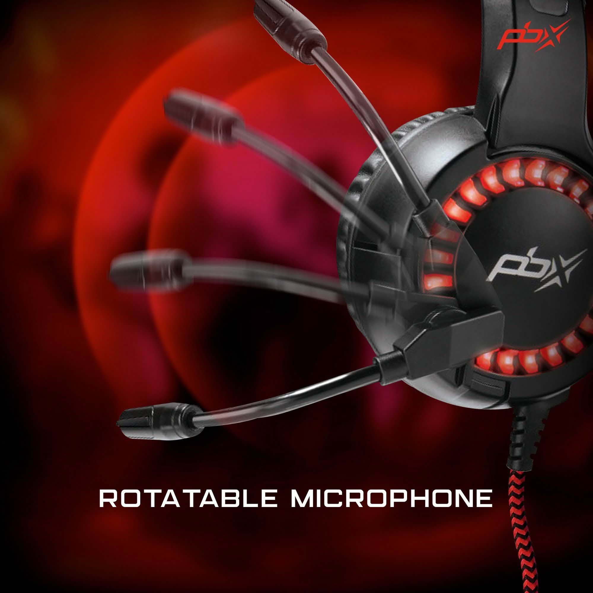 PBX INFERNO H8 Wired LED Headset with Boom Microphone and Noise-Reduction