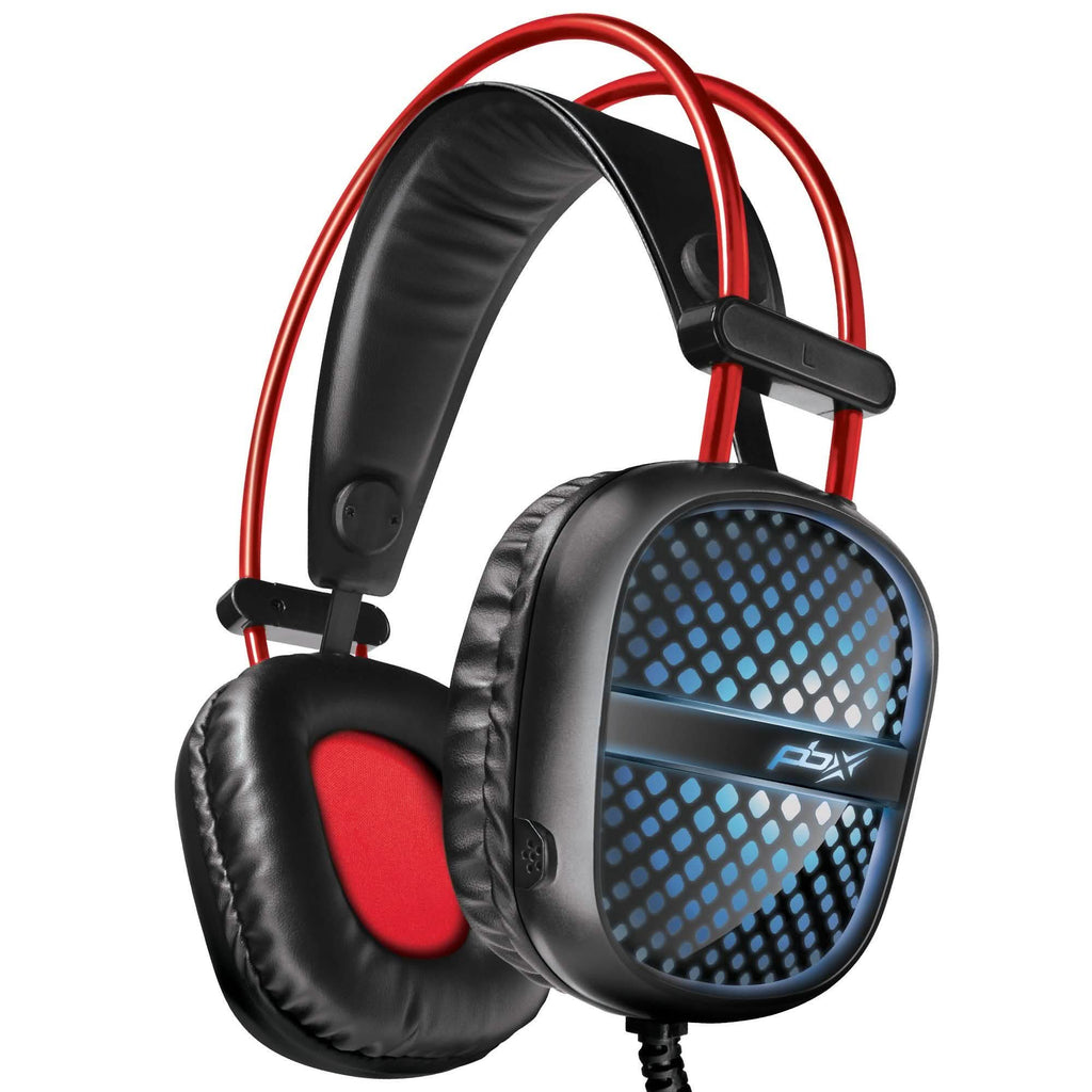 PBX Pulse 7 Elite Comfort Gaming Headset | Over-Ear LED Headphones with Mic