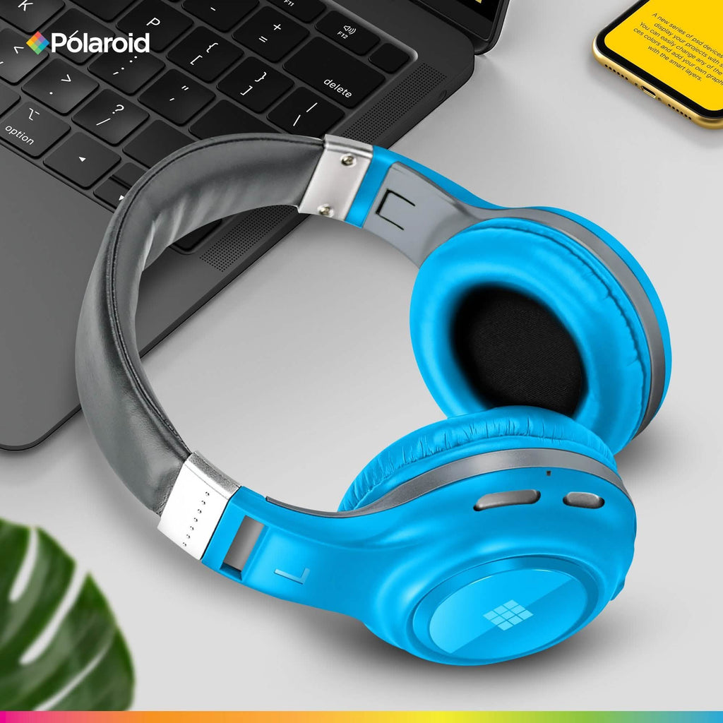 Polaroid Bluetooth Wireless Headphones - Dynamic Stereo Headset with Microphone
