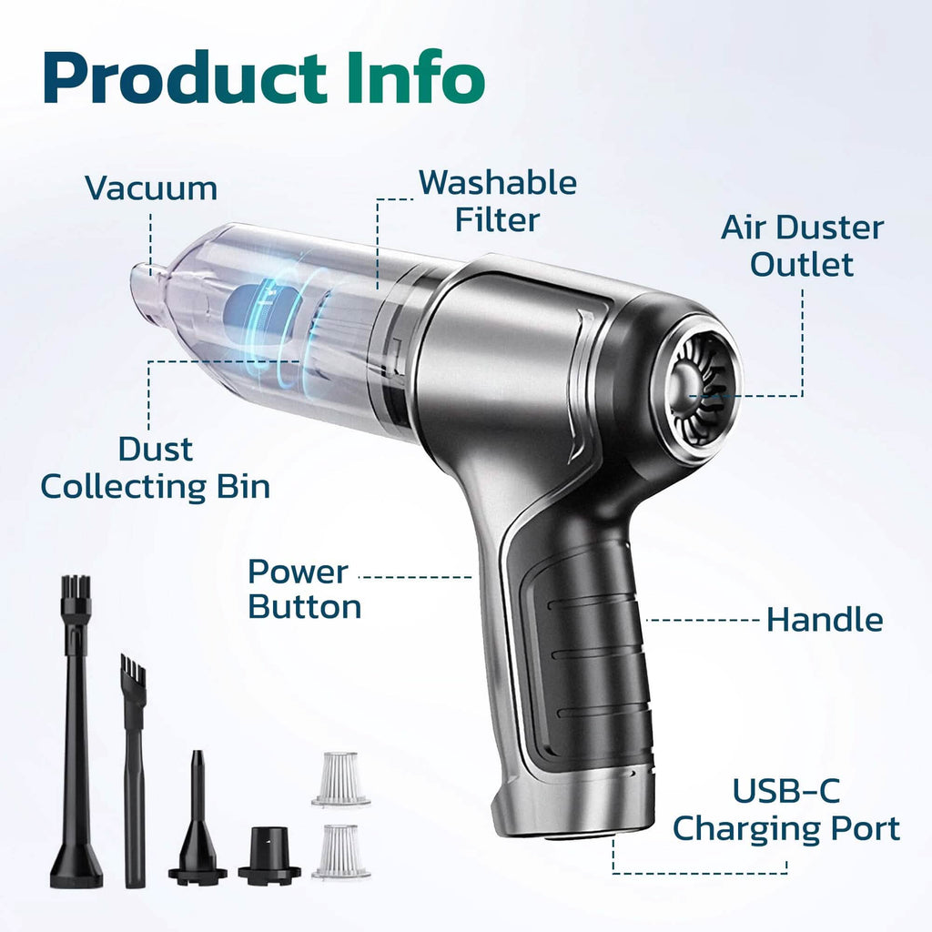 Purely C105 Keyboard Cleaner, Compressed air Duster & Vacuum Cleaner