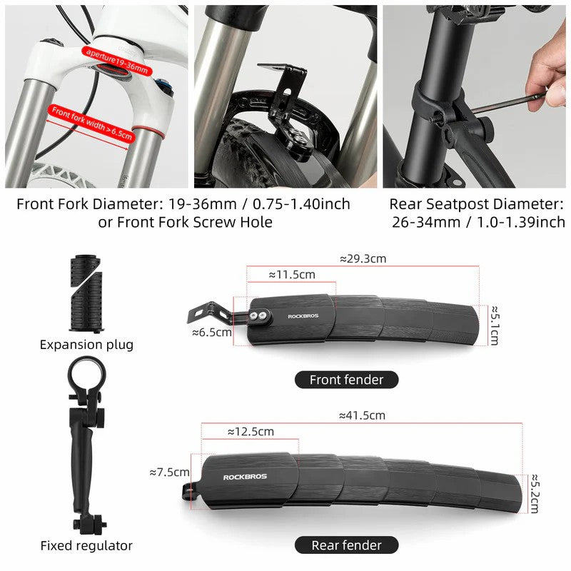 Retractable Front & Rear Bike Fender