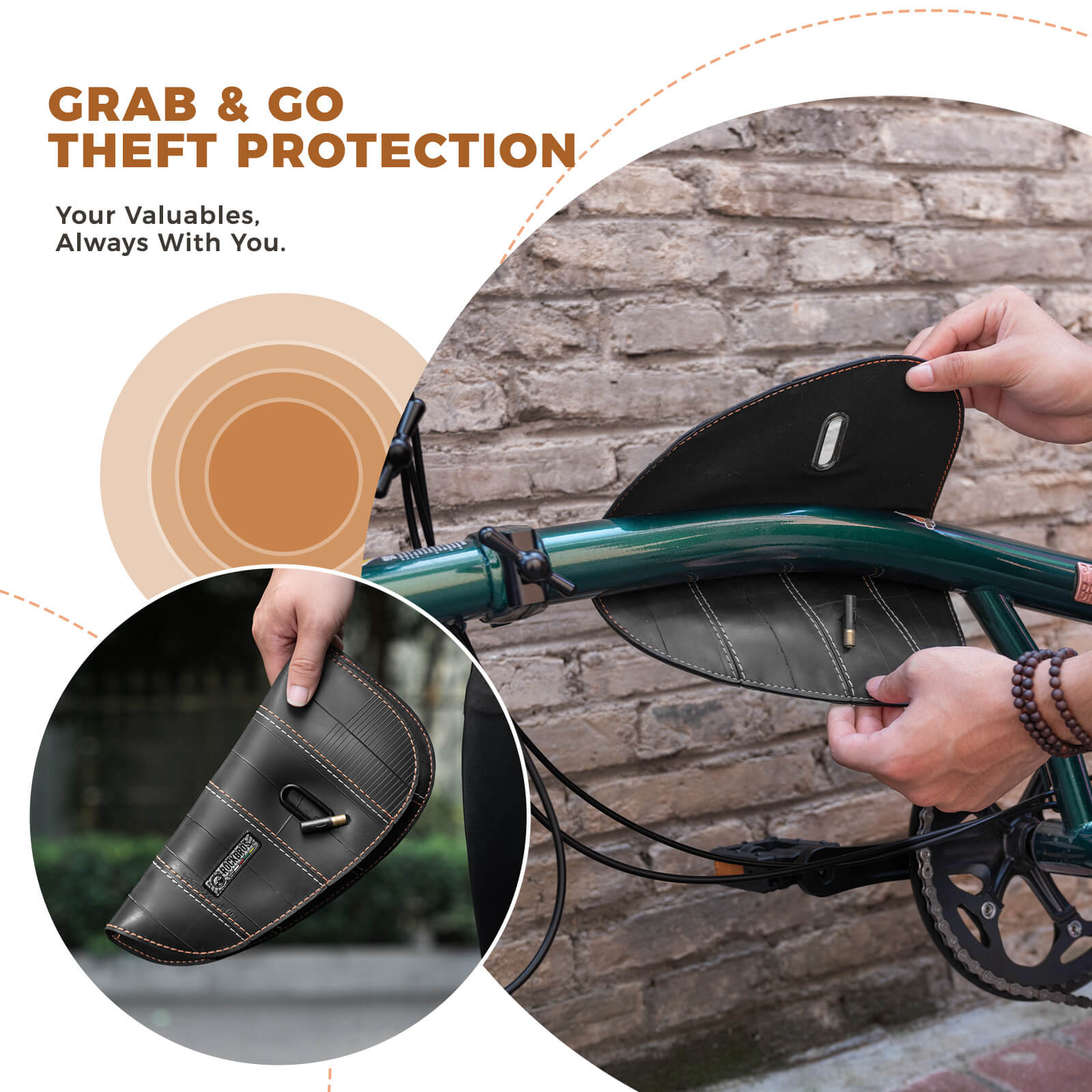 ROAD TO SKY Recycled Tire Bike Frame Bag - 0.5L