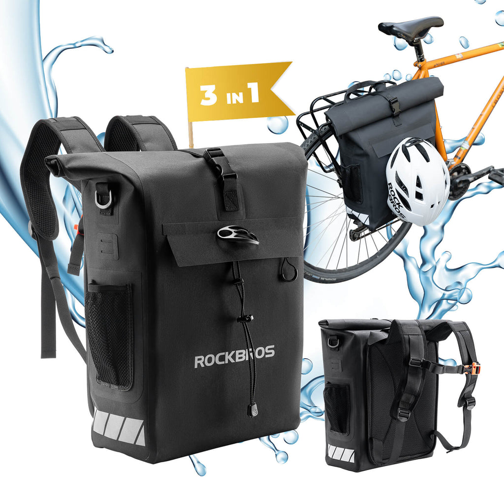 2-in-1 Bicycle Rear Rack Bag Backpack - 18L