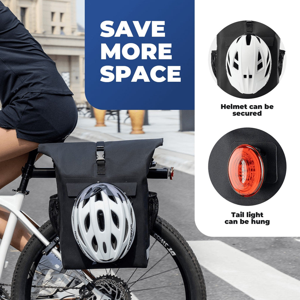 2-in-1 Bicycle Rear Rack Bag Backpack - 18L