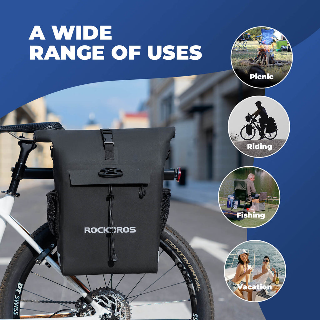 2-in-1 Bicycle Rear Rack Bag Backpack - 18L