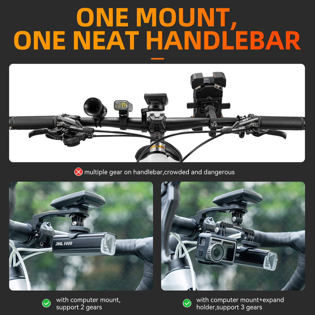 Adjustable Bike Computer Mount with Extendable Design
