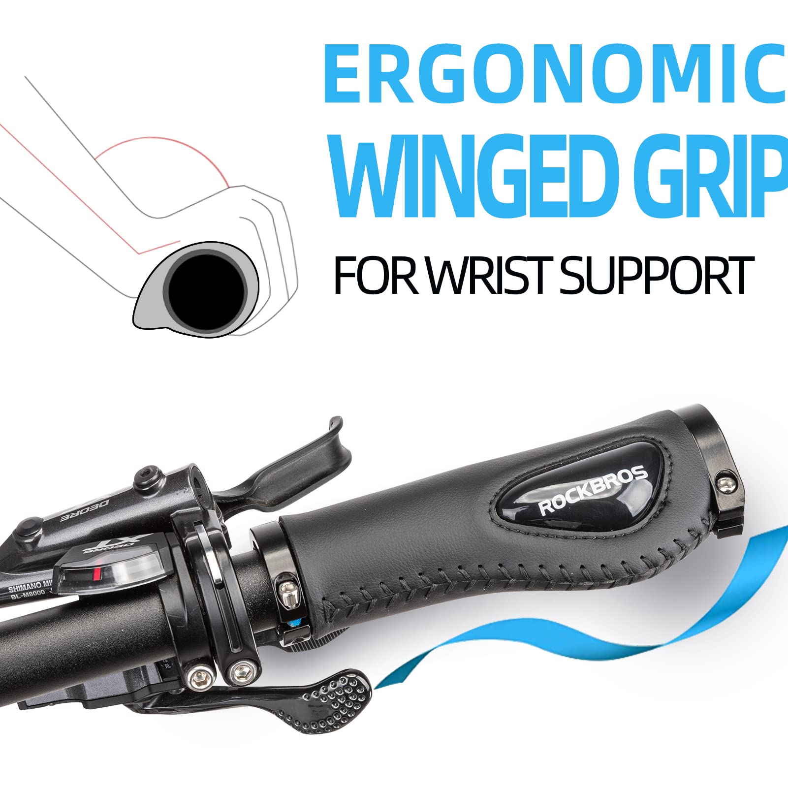 Bike Handle Grips Ergonomics Design Soft Gel Dual Lock