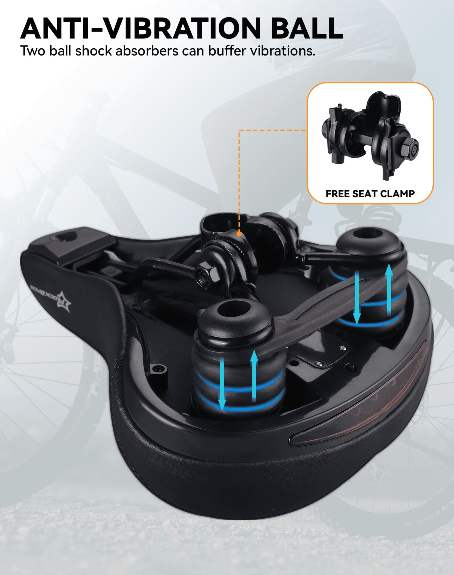 Comfort Bike Saddle with Rear Safety Light