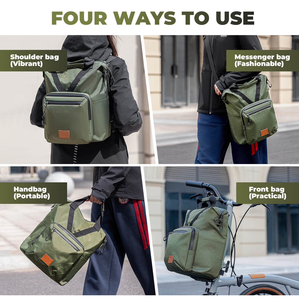 Folding Bike Handlebar Bag Backpack - 11.5L