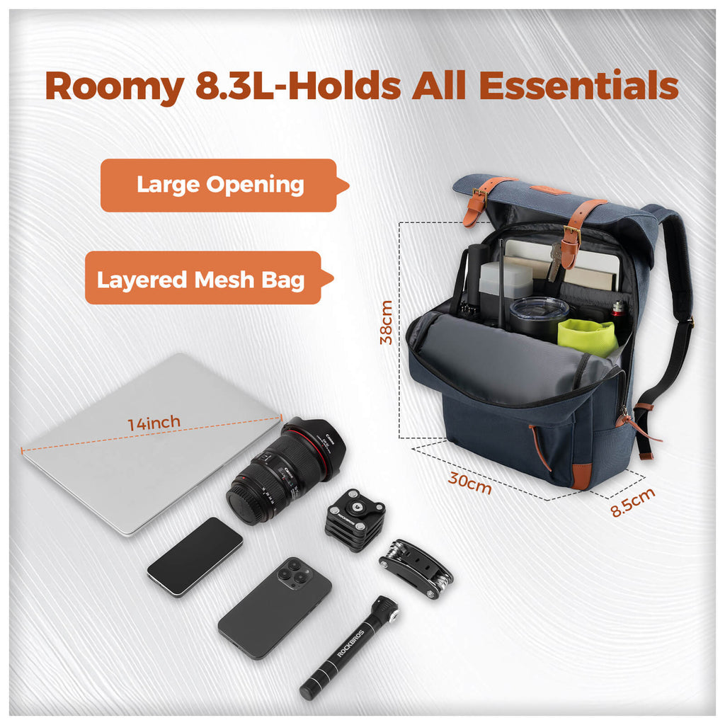 Folding Bike Handlebar Bag Backpack - 8.3L