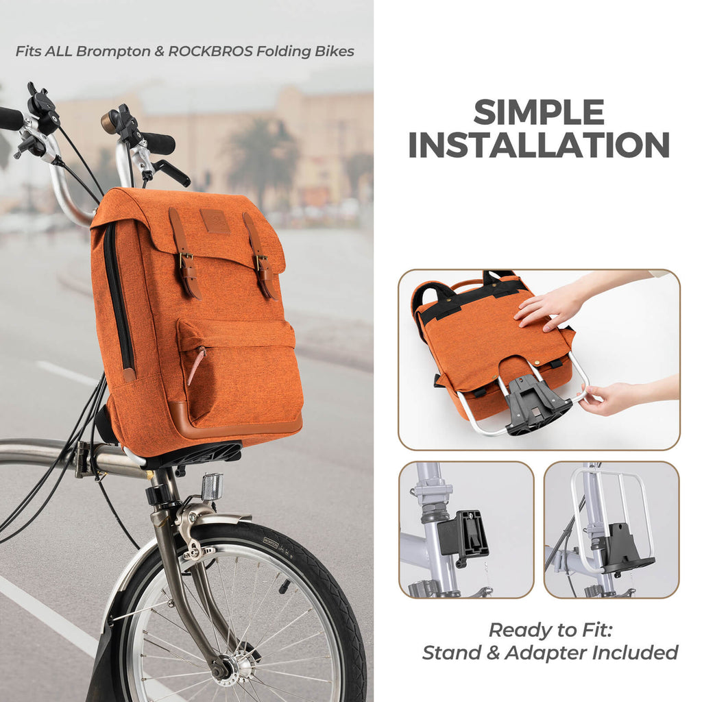 Folding Bike Handlebar Bag Backpack - 8.3L