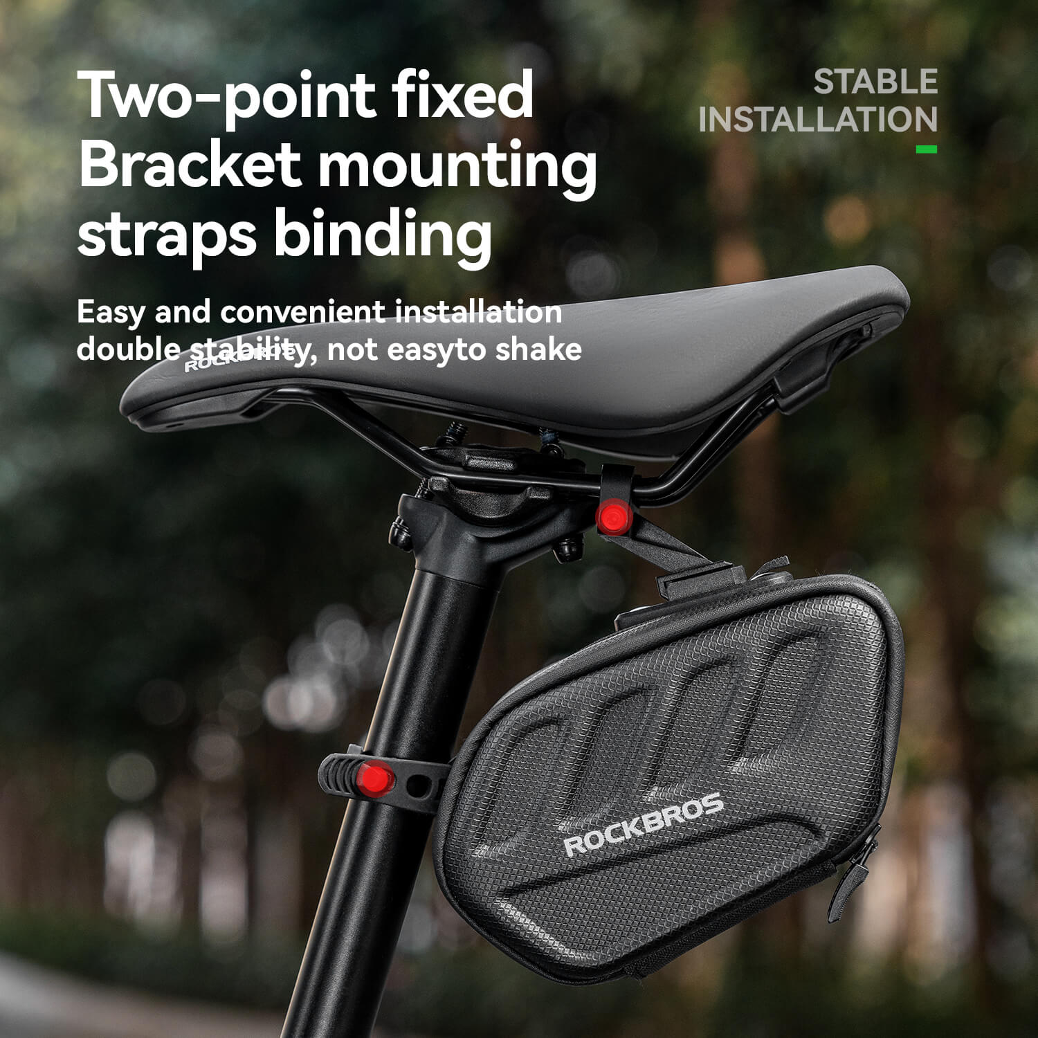 C61 Hard Shell Bike Saddle Bag with Light