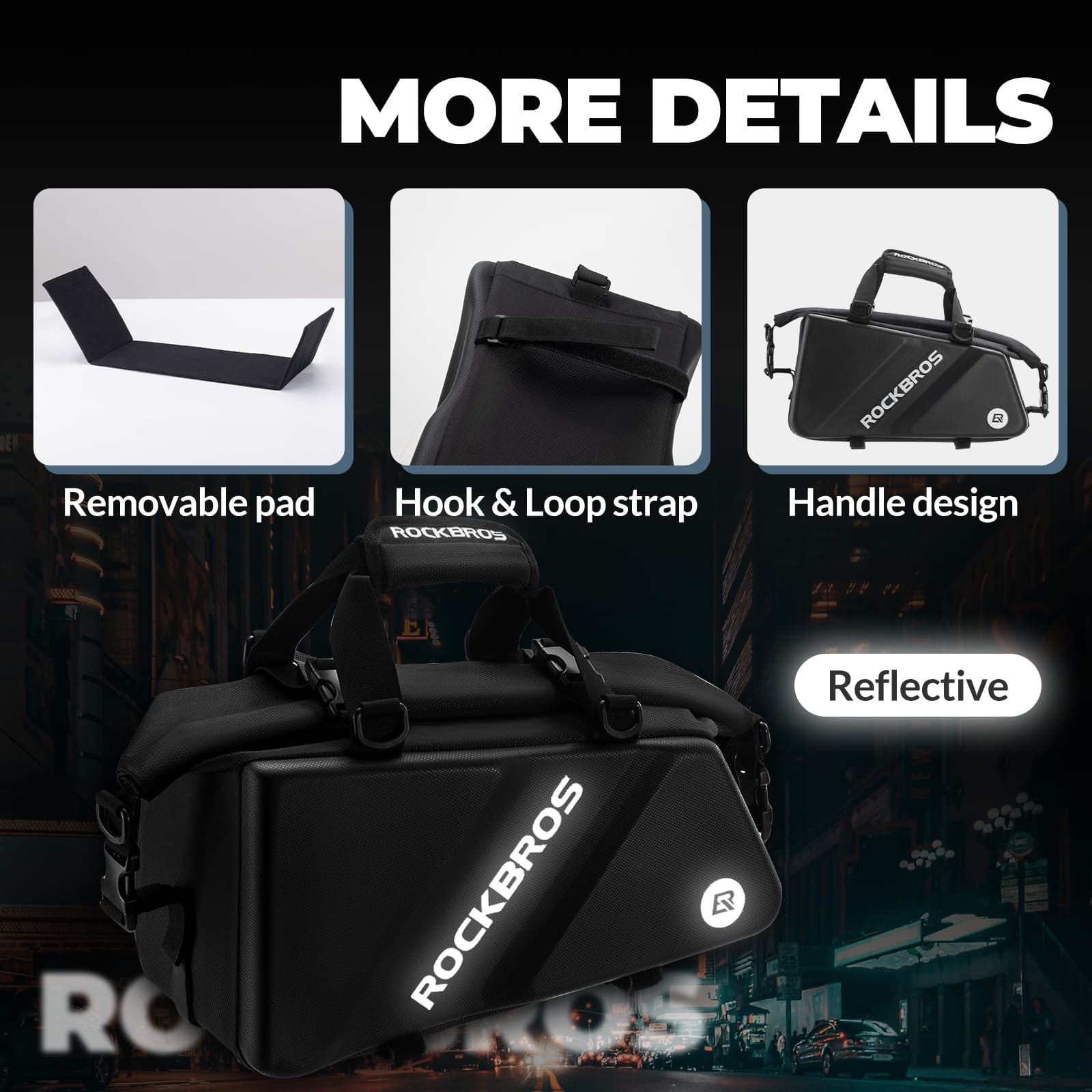 EVA Hard Shell Bicycle Rear Rack Bag-11.6L