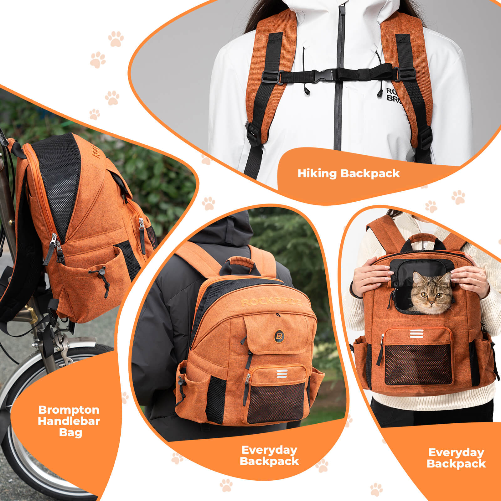 Foldable Pet Handlebar Bike Bag - 21L