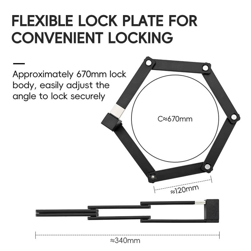 ROCKBROS Folding Bike Lock Key Type Anti-Theft Bicycle Lock