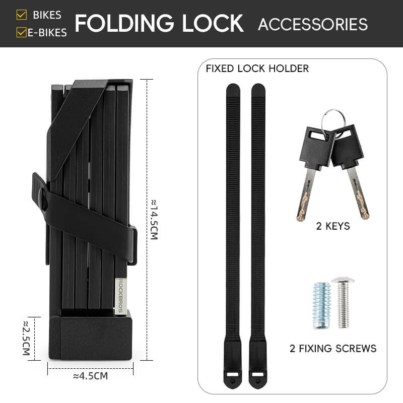 ROCKBROS Folding Bike Lock Key Type Anti-Theft Bicycle Lock