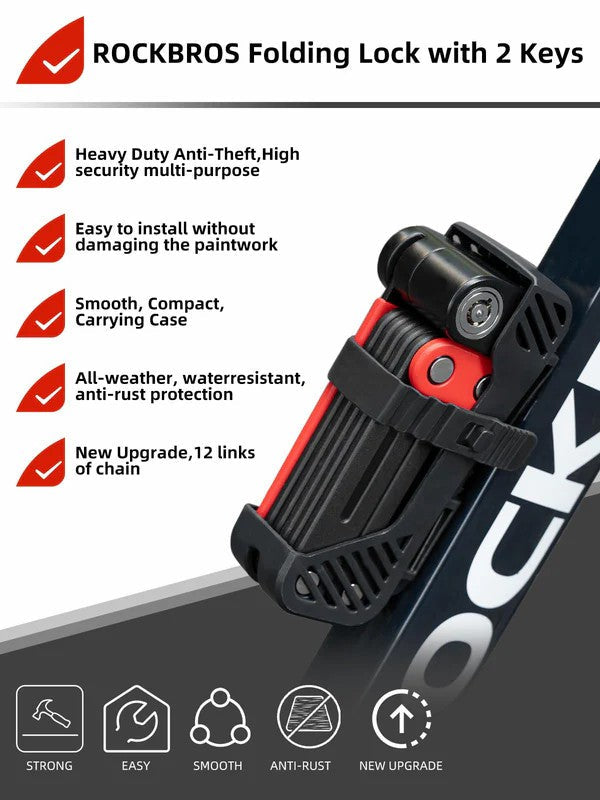 Folding Heavy Duty Anti Theft Bike Lock