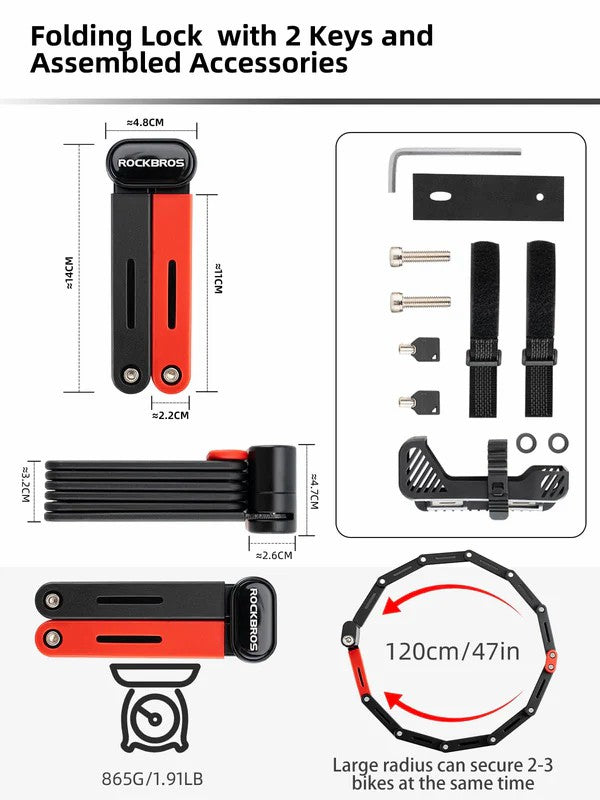 Folding Heavy Duty Anti Theft Bike Lock