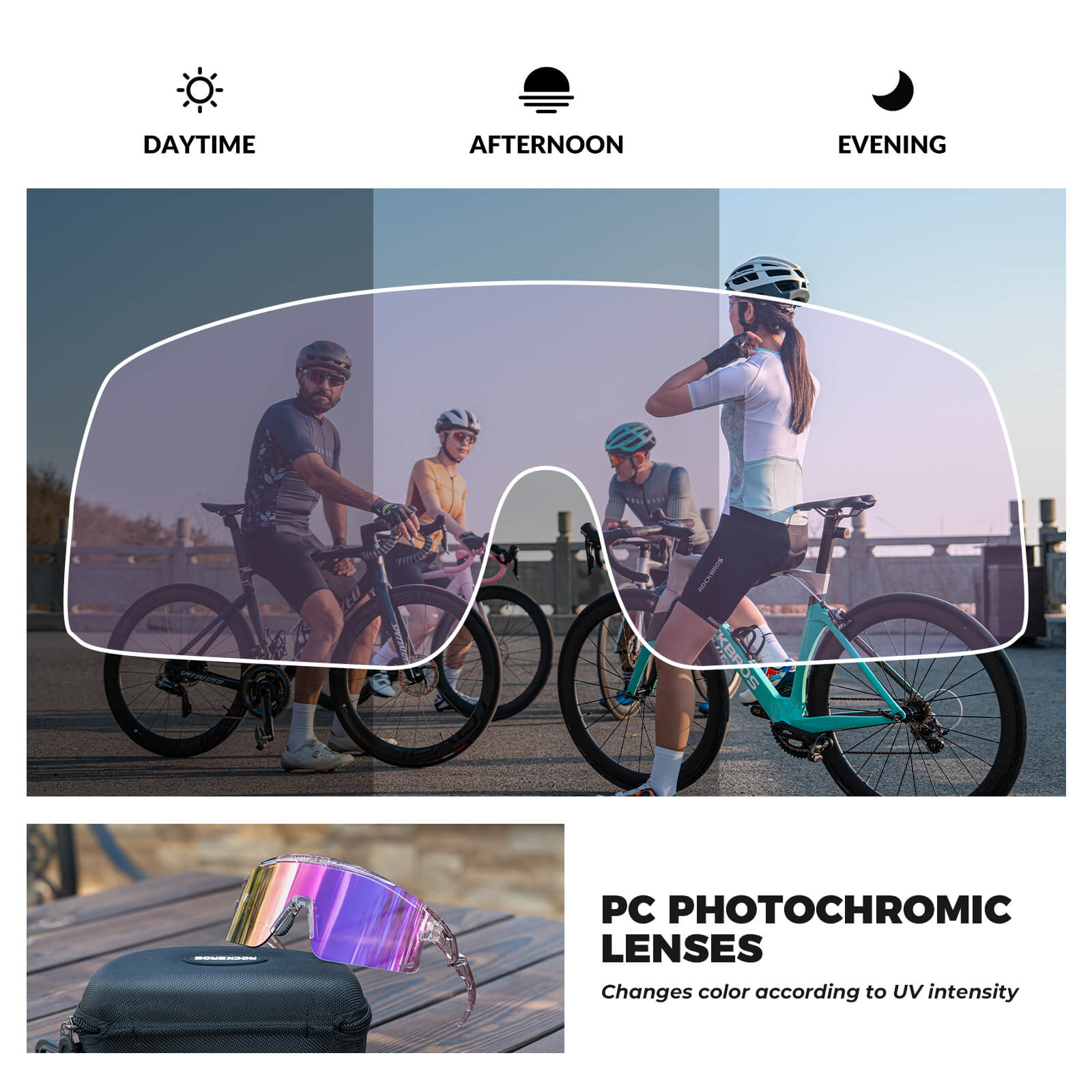 Half Frame Photochromic Cycling Sunglasses - SP337