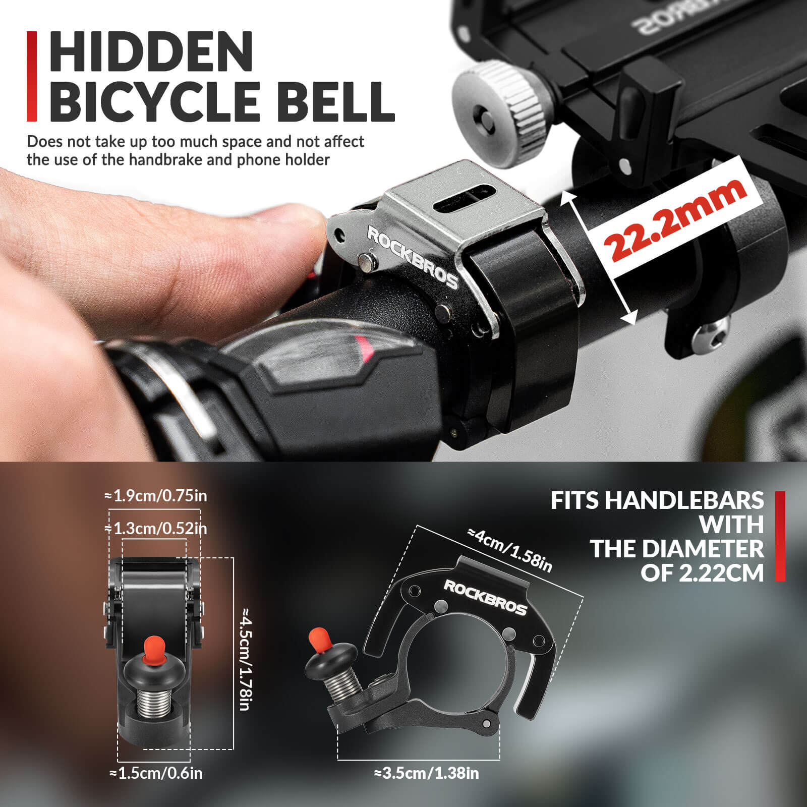 Minimalist Invisible Bike Bell - Fits 22.2mm