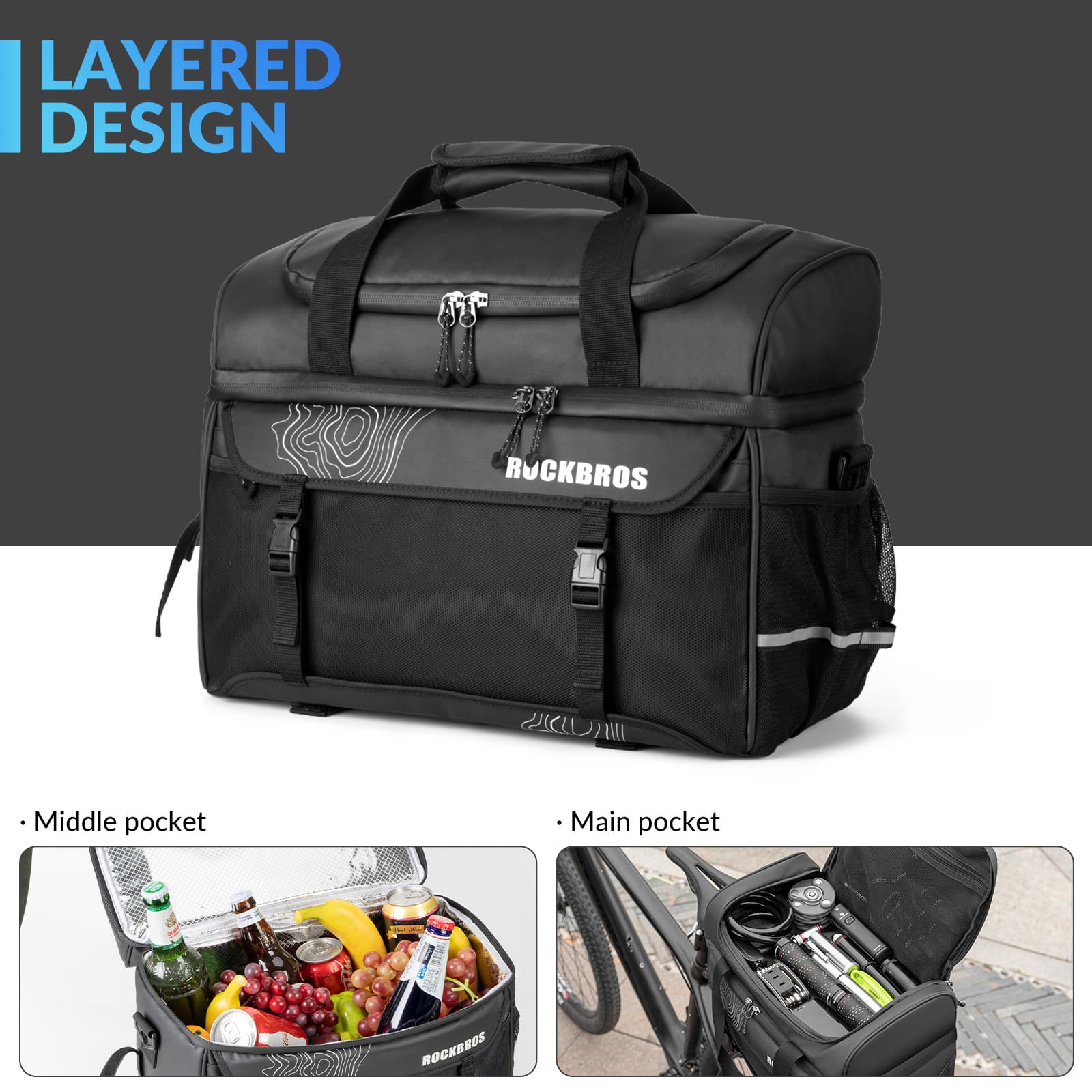 Insulated Bike Rear Rack Cooler Pannier – 11L