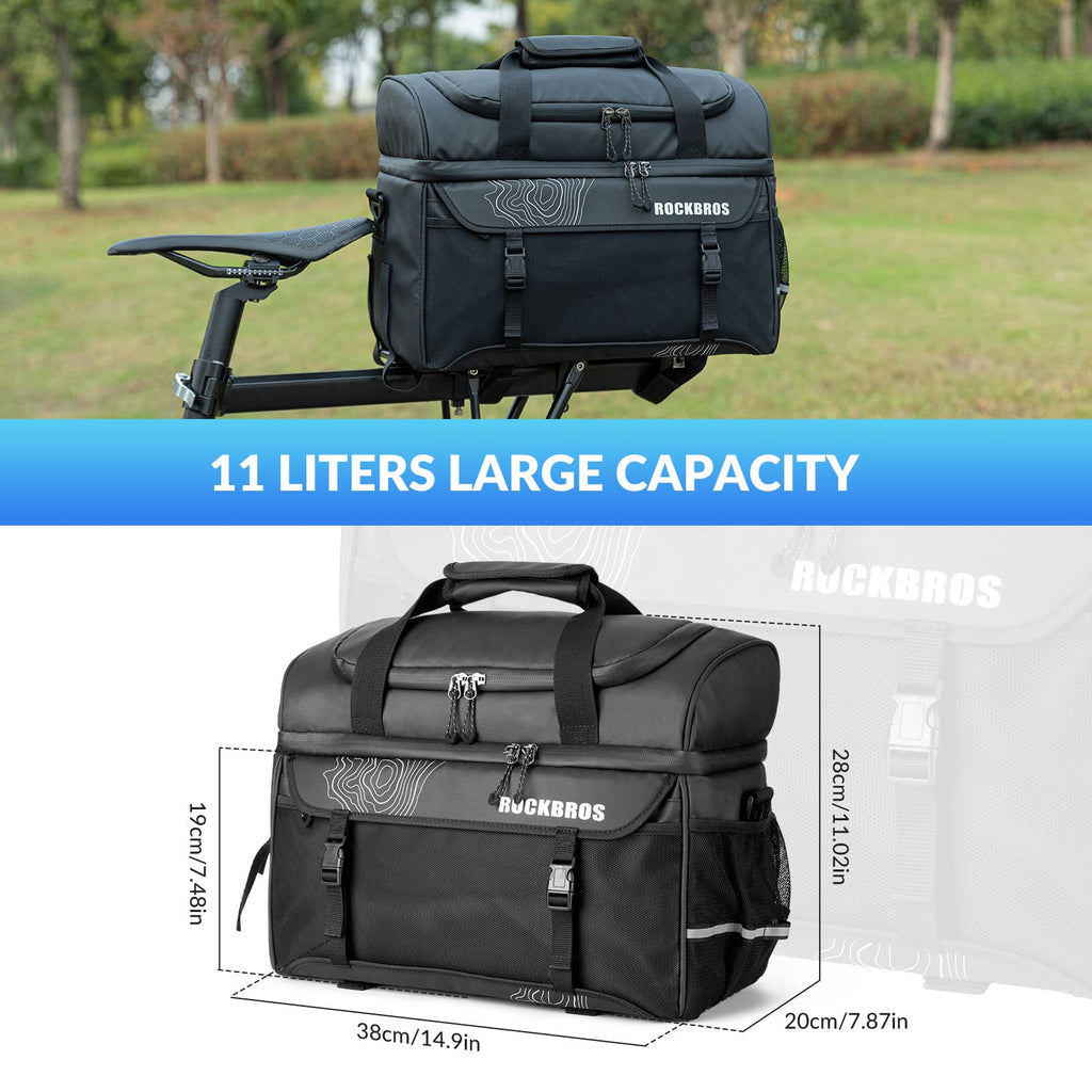 Insulated Bike Rear Rack Cooler Pannier – 11L