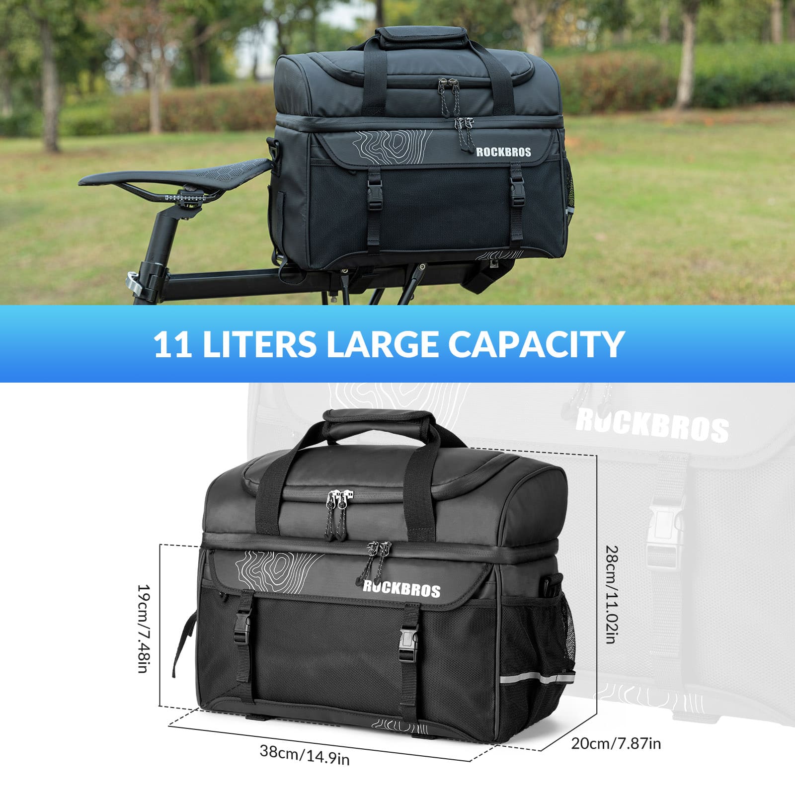 Insulated Bike Rear Rack Cooler Pannier – 11L