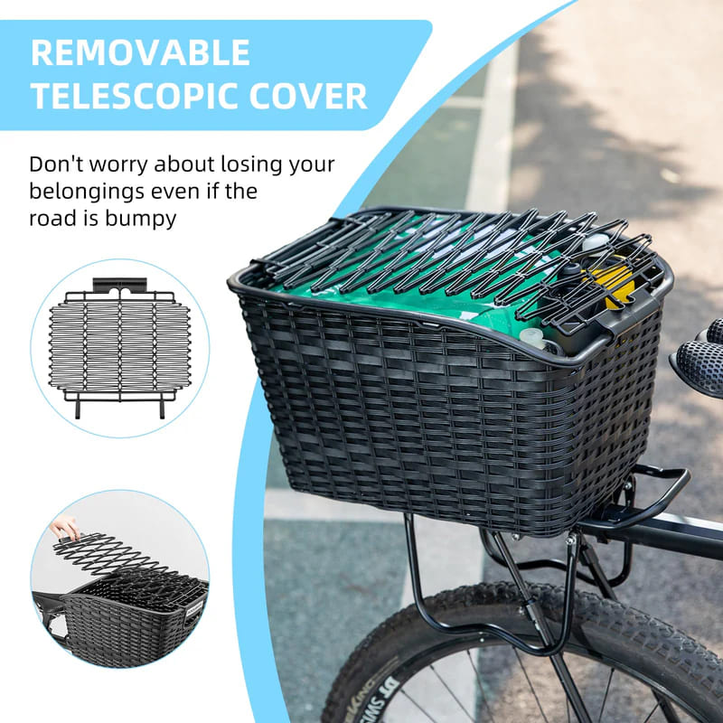 Lightweight Rear Rack Cargo Basket - 30L