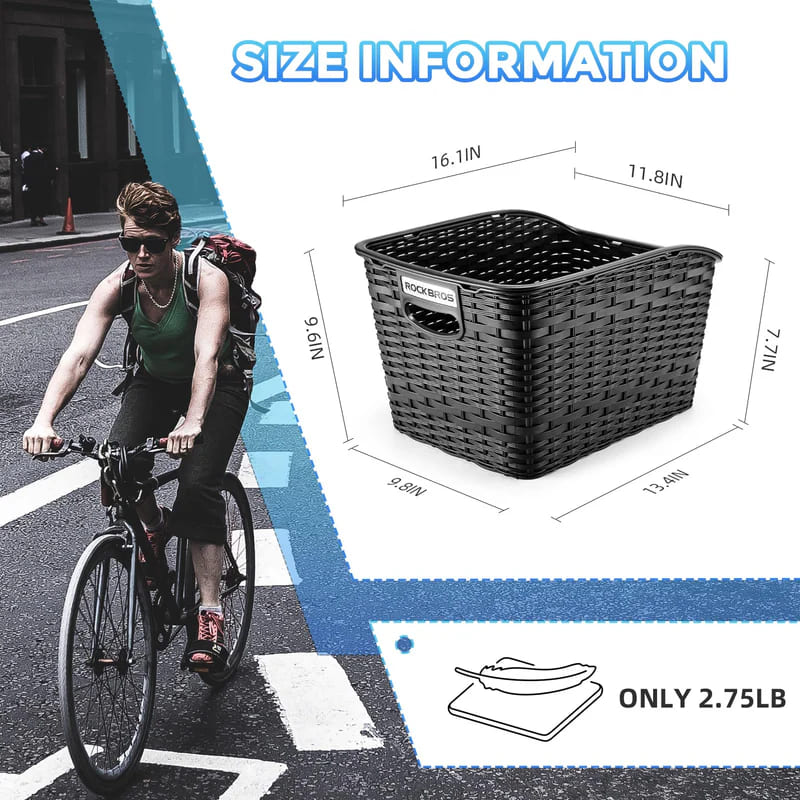 Lightweight Rear Rack Cargo Basket - 30L