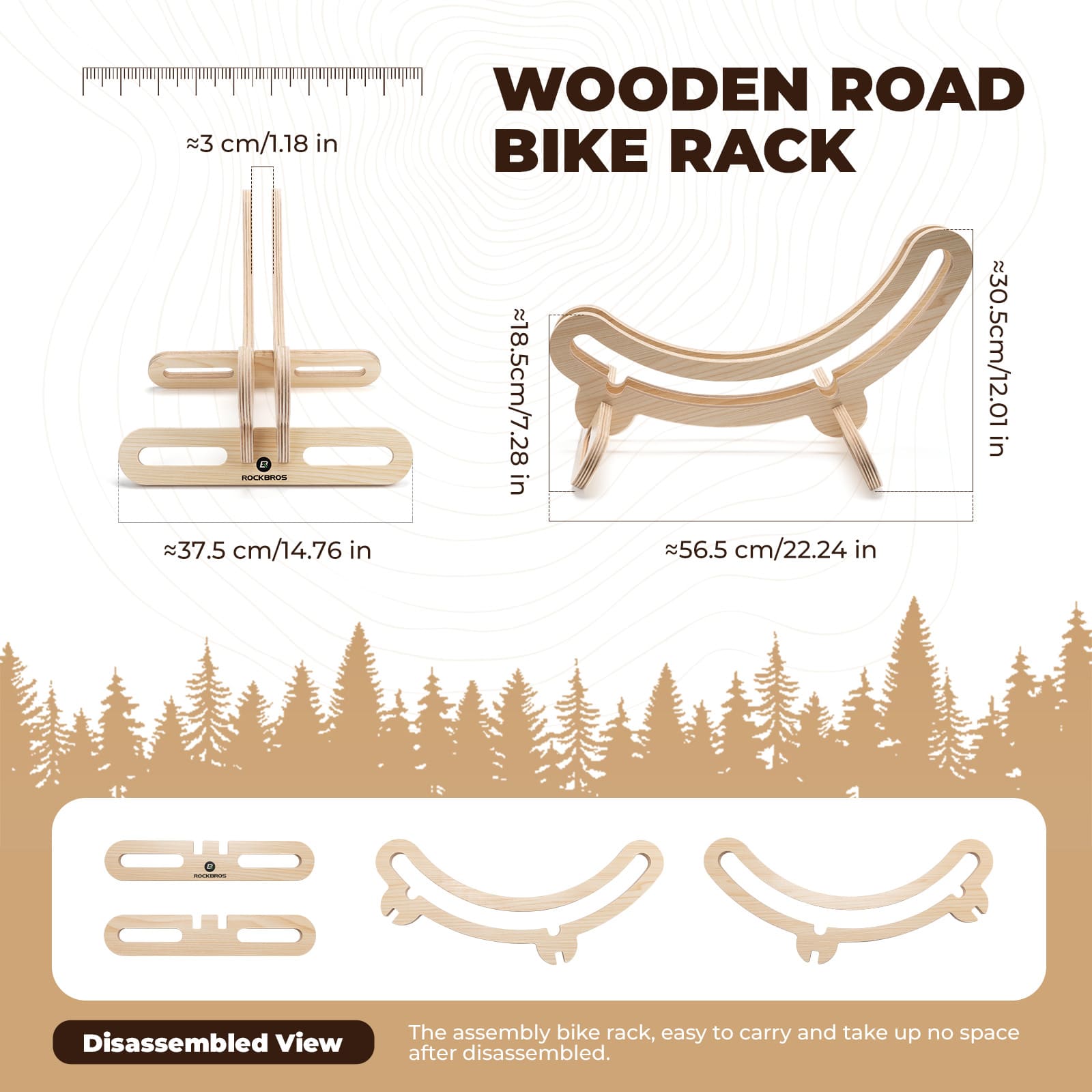 Minimalist Wooden Bike Stand