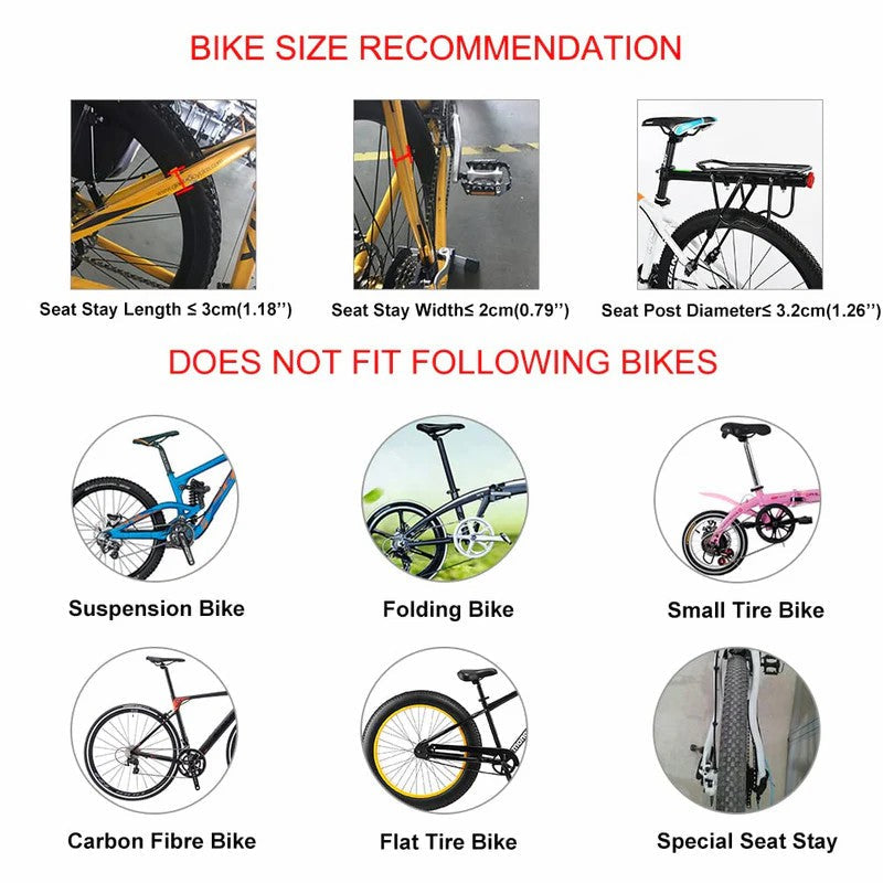 Quick Release Rear Bike Rack for Mountain Bikes