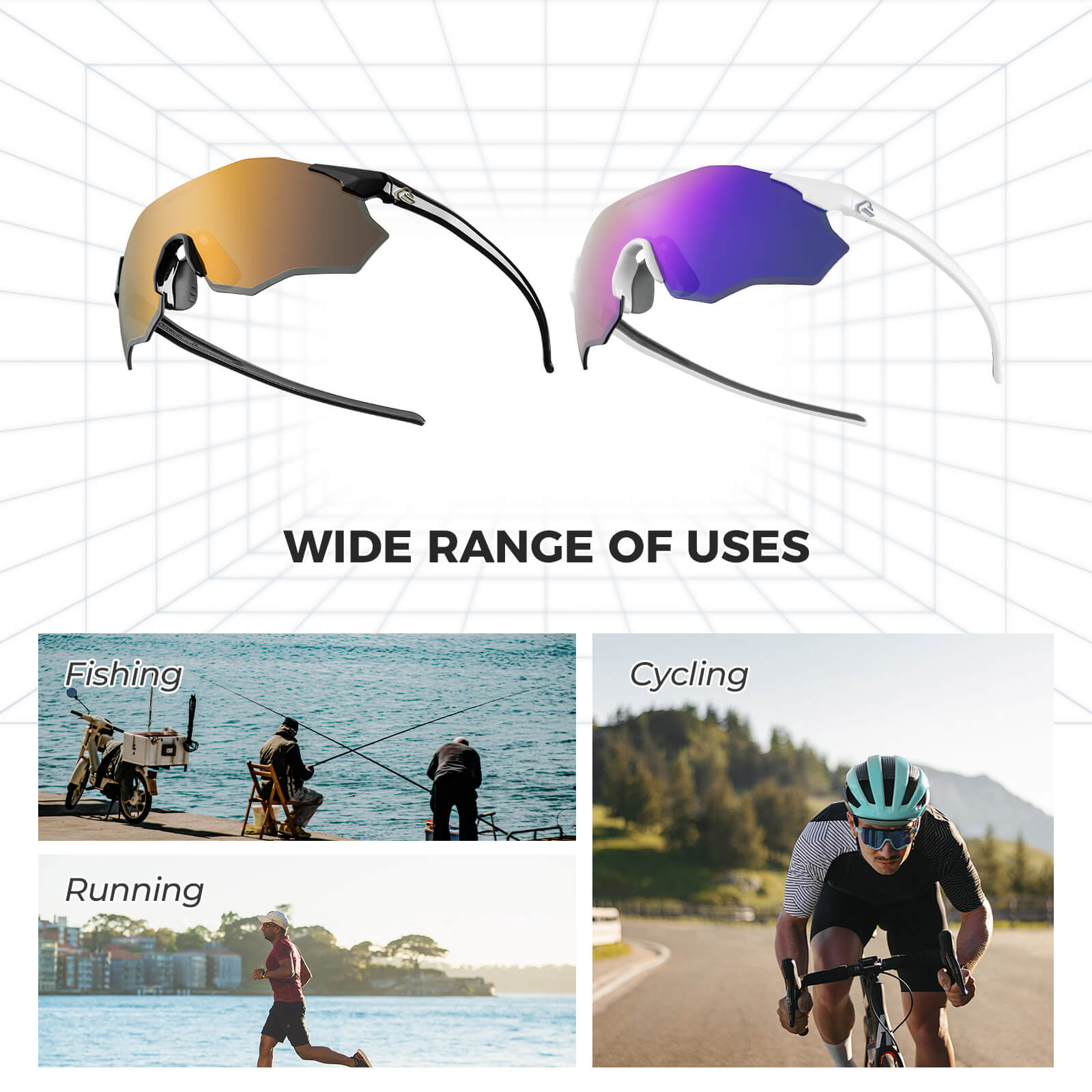 Rimless Polarized Cycling Glasses