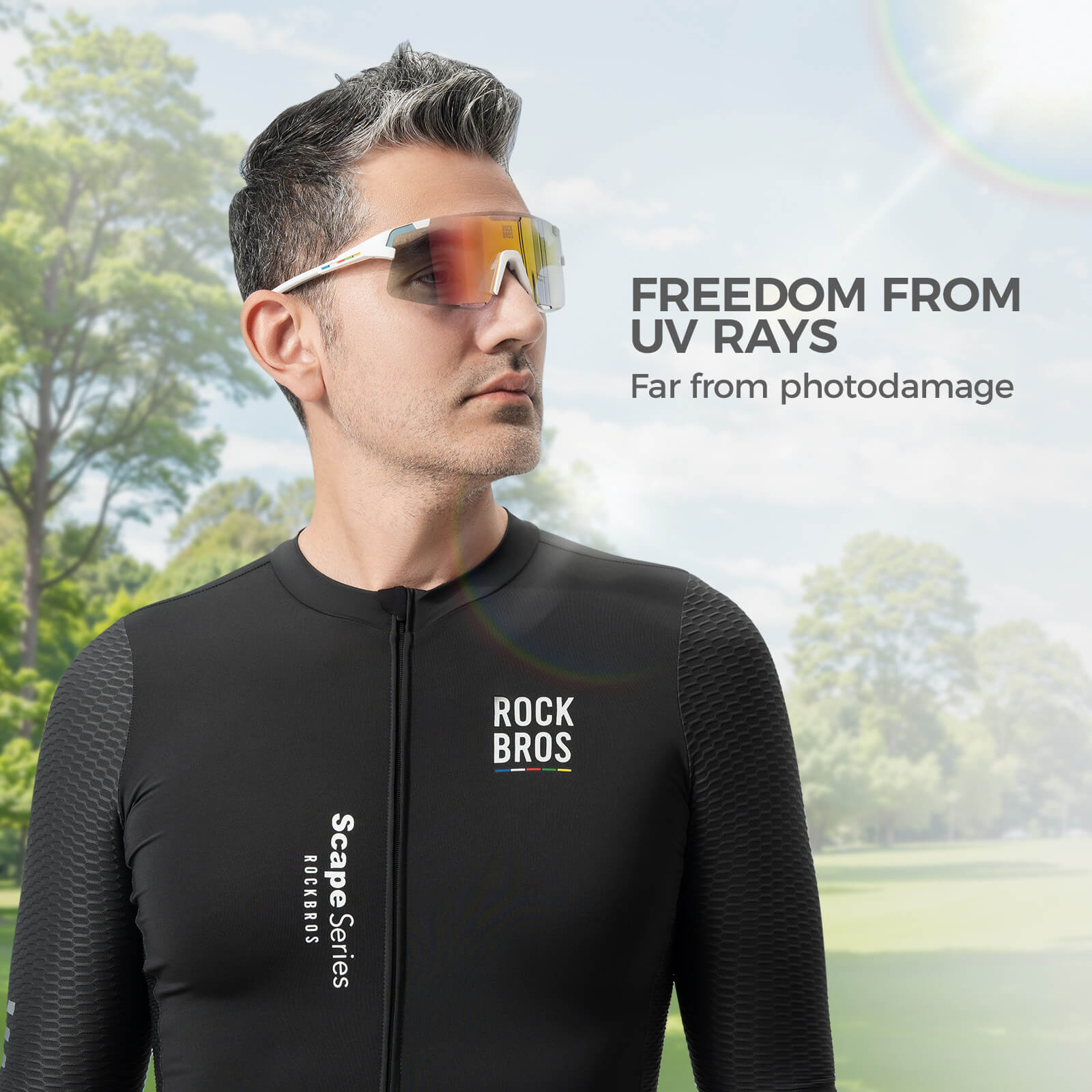 ROAD-TO-SKY BOUNDLESS Photochromic Cycling Glasses 3 Lens Set